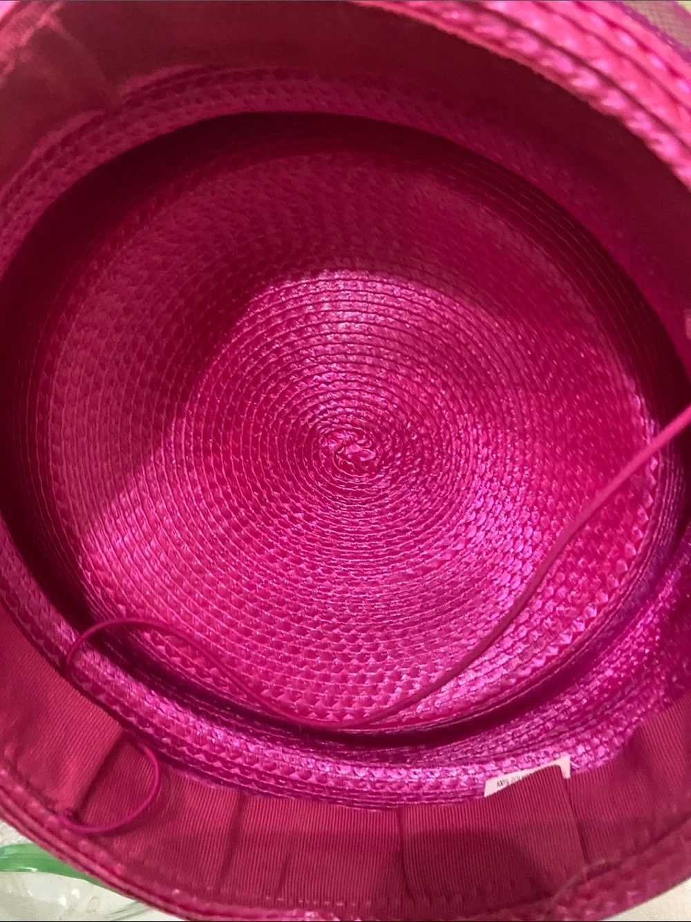 Raspberry Sequin Leaf Fascinator Hat